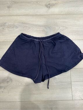 OFFLINE by Aerie Navy Blue Flowy Drawstring Lounge Shorts Size Small